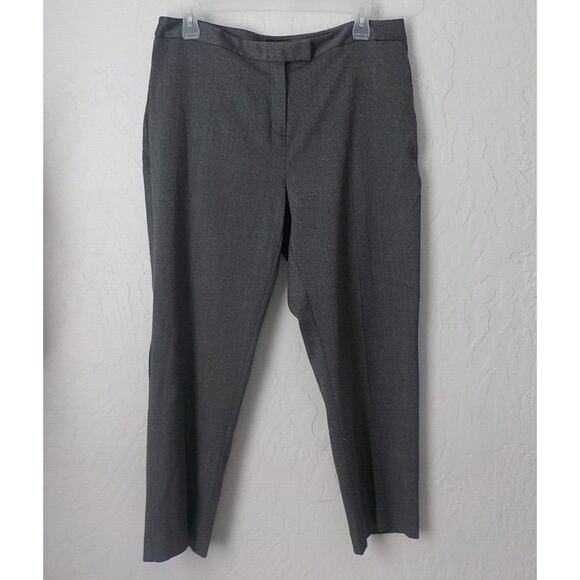 Jones NY Women size 16 Gray Pants Flat Front Tapered Leg Sydney Zip Up Button - Picture 1 of 8